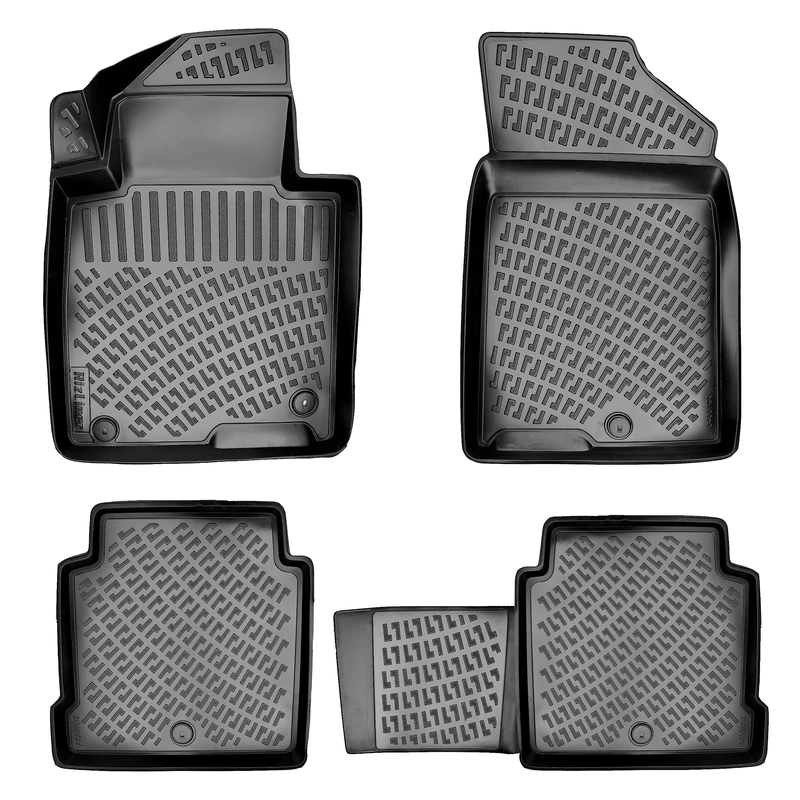 RizLiner Hyundai Sonata 2015-2019 & Kia Optima 2016-2020 Floor Mats 3D Custom Fit Compatible with Sonata & Optima Car Mat Laser Measured 1st & 2nd Row Floor Liners All Weather Non-Slip TPE (Black)