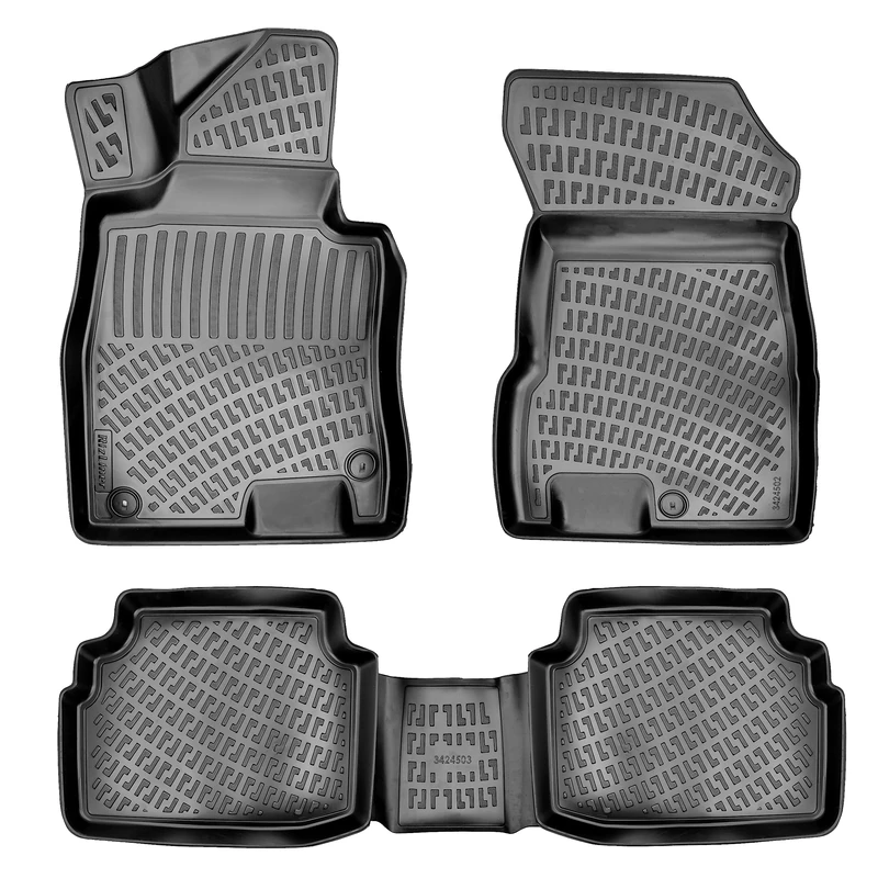 RizLiner Custom Fit Floor Mats Compatible with Hyundai Sonata 2020-2023 & KIA K5 2021-2023 3D Laser Measured 1st & 2nd Row Floor Liners All Weather Odorless Non-Slip TPE Car Mats (Black)