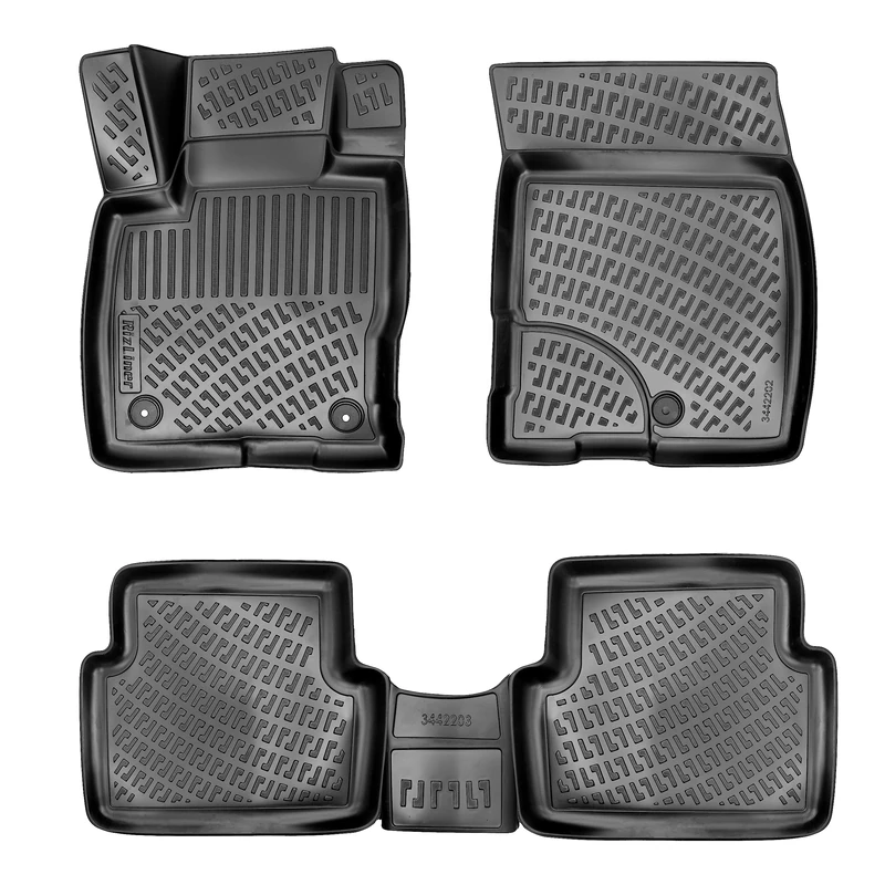 RizLiner Ford Maverick 2022-2026 (No Hybrid Models) Floor Mats 3D Custom Fit Compatible with Ford Maverick Rubber Car Mats Laser Measured Floor Liners All Weather Non-Slip TPE (Front & Rear, Black)
