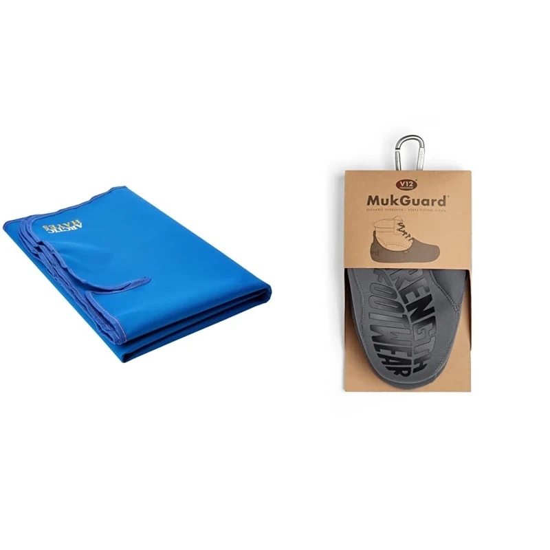 Arctic Hayes ARCWM2 Plumbers' Work Mat, Anti-slip, Waterproof & Chemicals’ Resistant Floor Protector Mat & V12 MukGuard, Reusable Slip Resistant Neoprene Overshoe, L (09/10), Grey