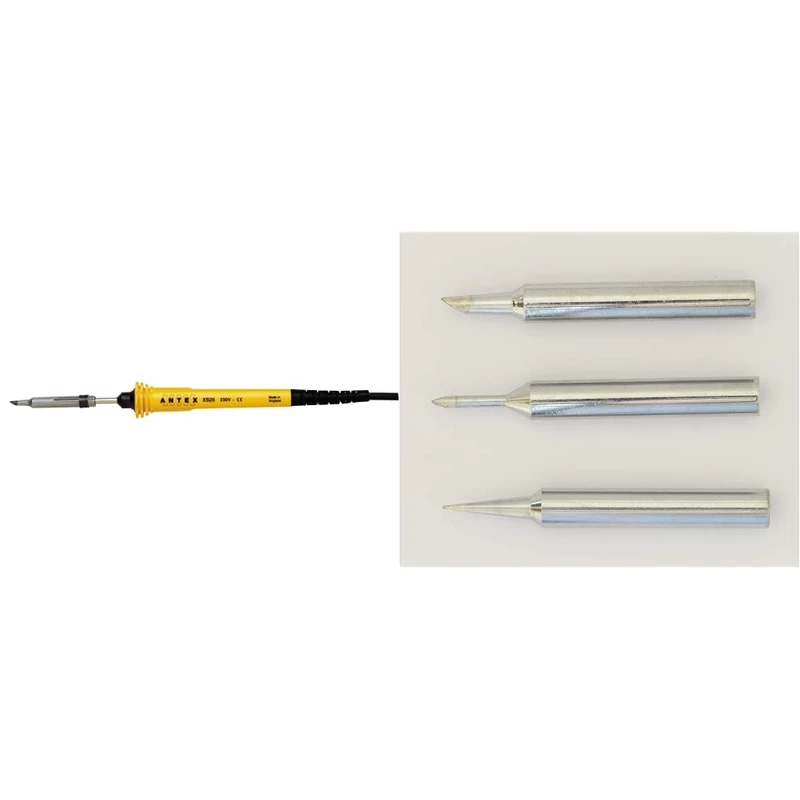 Soldering Iron XS25 from Antex with Silicone Cable & MMF00J0 XS Assorted bit Pack 51, 53 and 55 (Pack of 3)