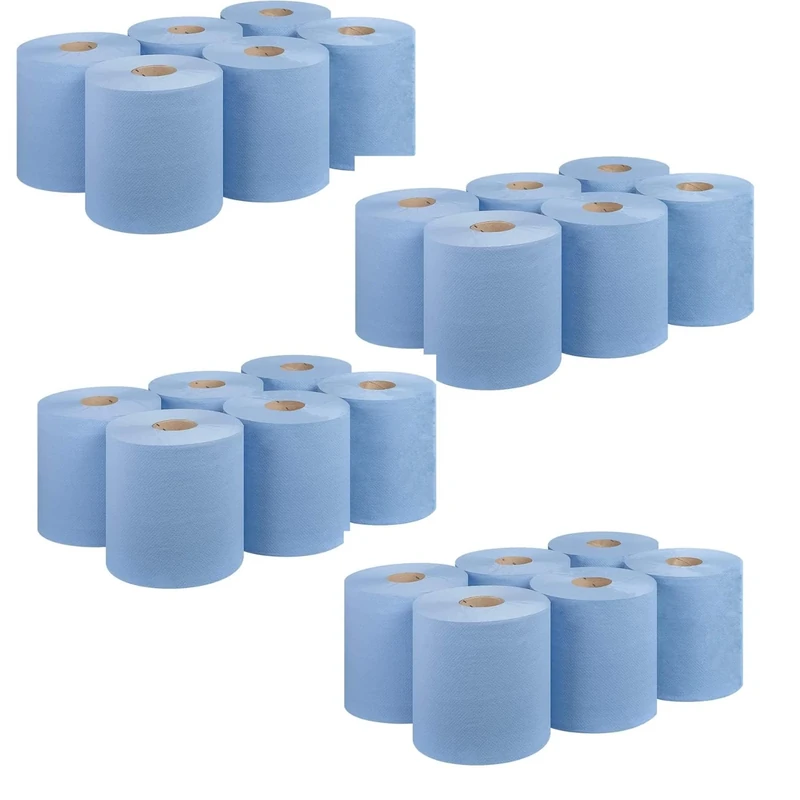 REQUISITE NEEDS Blue CENTREFEED Rolls 2 PLY Paper Towels Hand Towel Tissue Premium Quality Wall Mounted Lockable Rolls 100m (Pack of 24, Blue) - Image 1