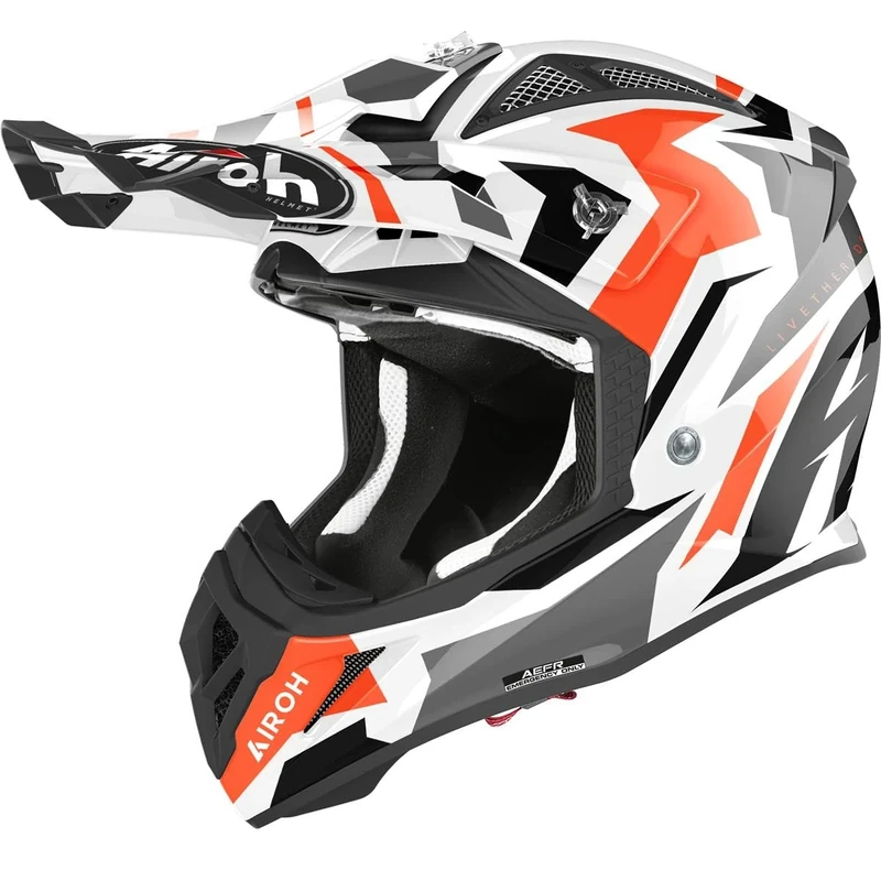 Airoh Motorcycle Helmet Aviator Ace Swoop Orange Gloss Xl