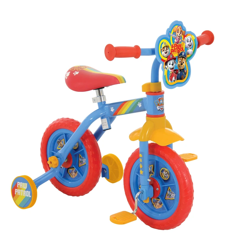 Paw Patrol 2-in-1 Training Bike - 10 Inch, Officially Licensed, Vibrant Decals, Sturdy Frame, Adjustable Seat and Handlebars - Perfect for Paw Patrol Fans - Ages 2+