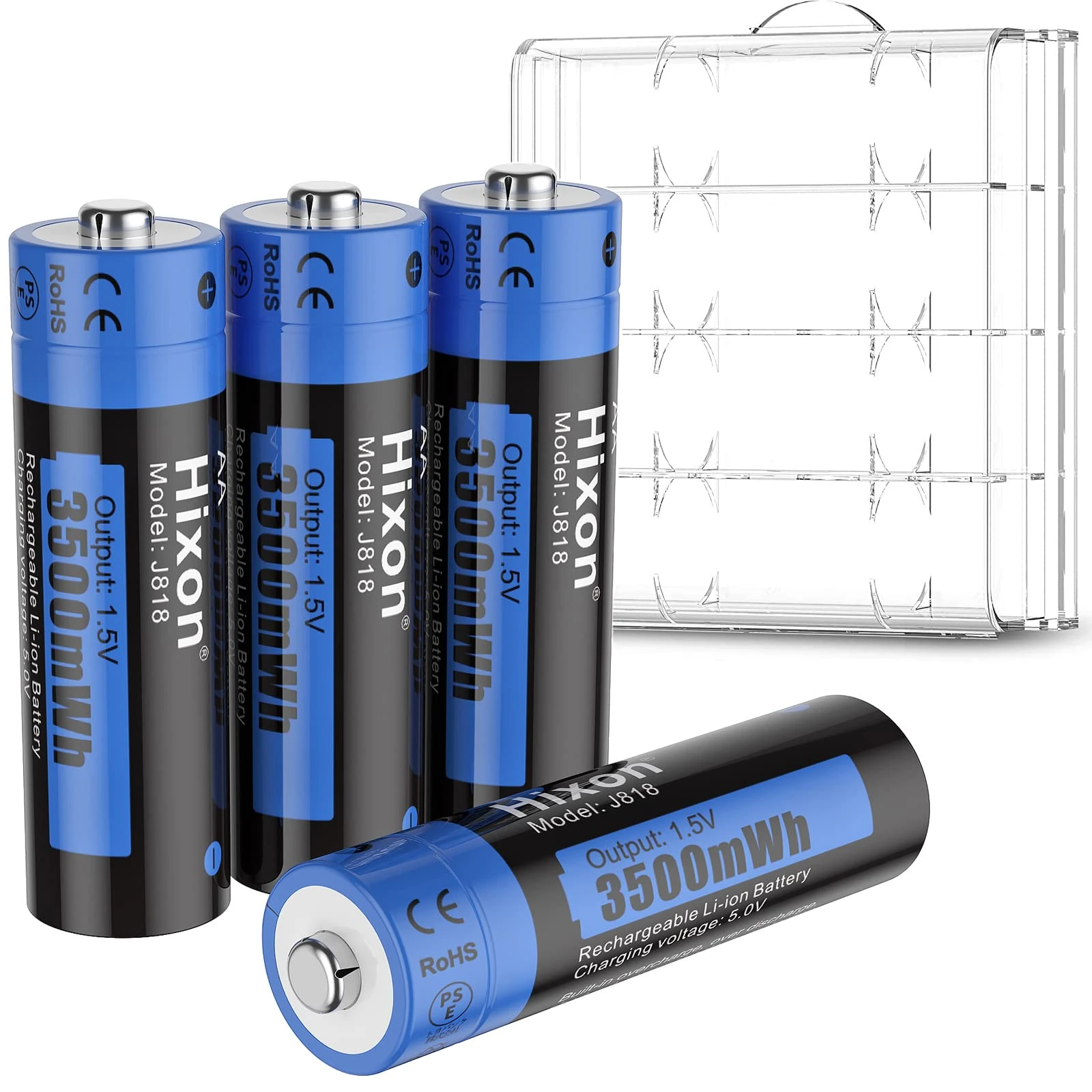Hixon rechargeable aa batteries, 4 Counts 1.5v batteries 3500mWh High-Capacity Rechargeable Batteries