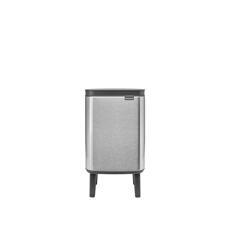 Brabantia - Bo Waste Bin Hi 4L with Soft Close Lid, Removable Inner Bucket, and Transport Grip – Ideal for Bathroom, Bedroom, and Home Office – Matt Steel Fingerprint Proof