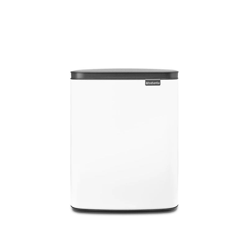 Brabantia - Bo Waste Bin 12L - Stylish & Handy Rubbish Bin - Easy Open & Soft Closing Lid - Hygienic & Space Efficient - Transport Grip - for Bathroom, Home Office & Bedroom - White