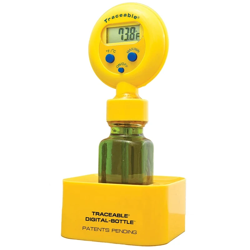 Traceable Digital Bottle Thermometer with Calibration; Liquid Fill Sensor