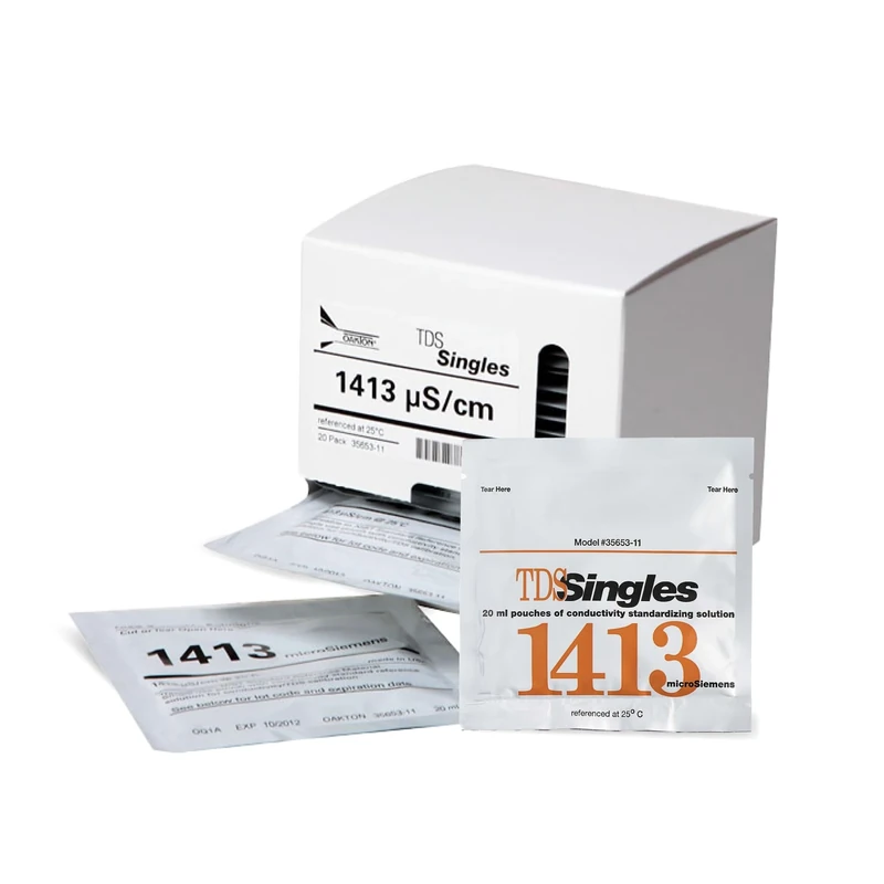 Cole-Parmer - Oakton Conductivity Calibration Pouches, 1413 µS - Single Use - Medical & Scientific - 20 Pouches, 20ml