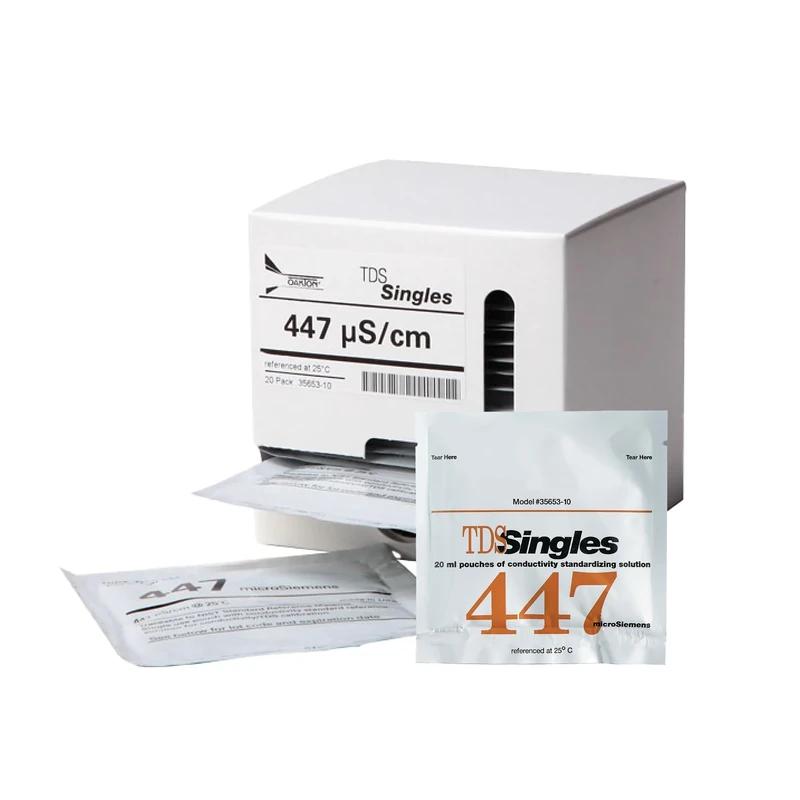 Cole-Parmer - Oakton Conductivity Calibration Pouches, 447 µS - Single Use - Medical & Scientific - 20 Pouches, 20ml