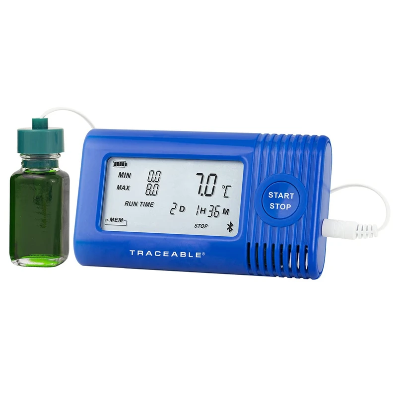 Cole-Parmer Traceable Temperature Bluetooth® Enabled Data Logger Compatible with TraceableGO™ App and TraceableLIVE® Cloud Service; Bottle Probe