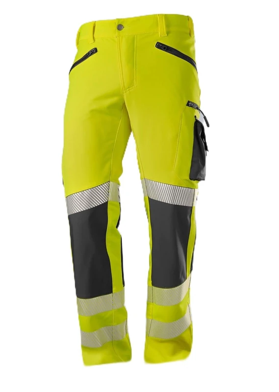 BP 2044-883-6656 Men's Superstretch Trousers, 91% Polyester/9% Elastane, Warning Yellow/Anthracite, Modern Fit, Size 58S