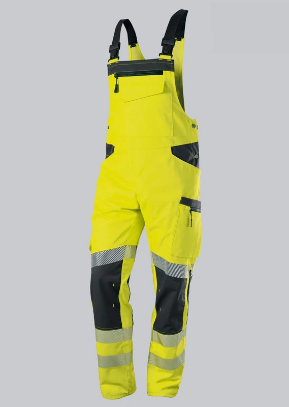 BP 2041-844-6656 Men's Dungarees, 79.5% Polyester/16.5% Cotton/4% Elastolefin, Warning Yellow/Anthracite, Modern Fit, Size 56/58L