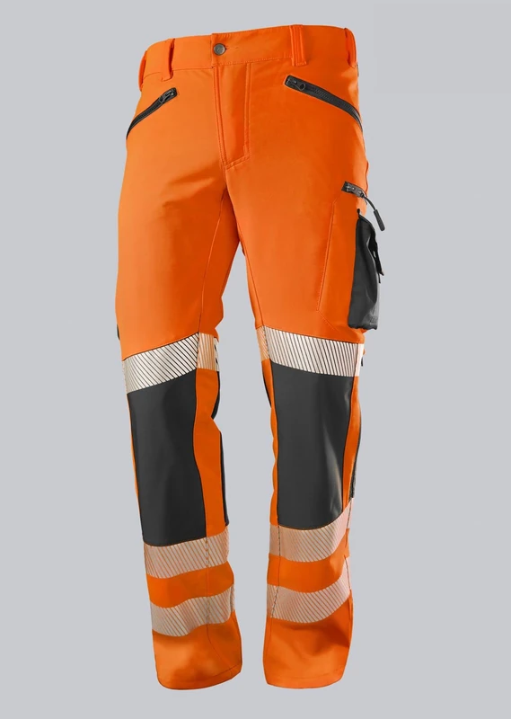 BP 2044-883-6556 Men's Superstretch Trousers, 91% Polyester/9% Elastane, Warning Orange/Anthracite, Modern Fit, Size 52N
