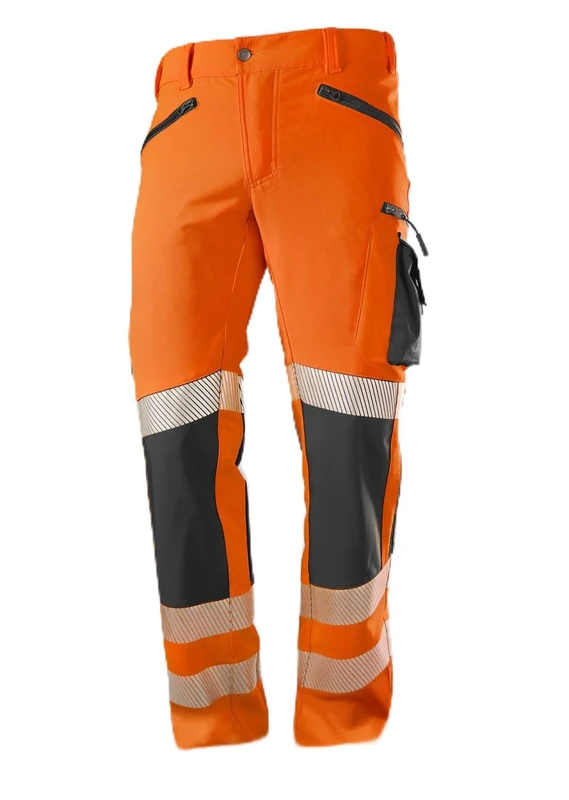 BP 2044-883-6556 Men's Superstretch Trousers, 91% Polyester/9% Elastane, Warning Orange/Anthracite, Modern Fit, Size 48S