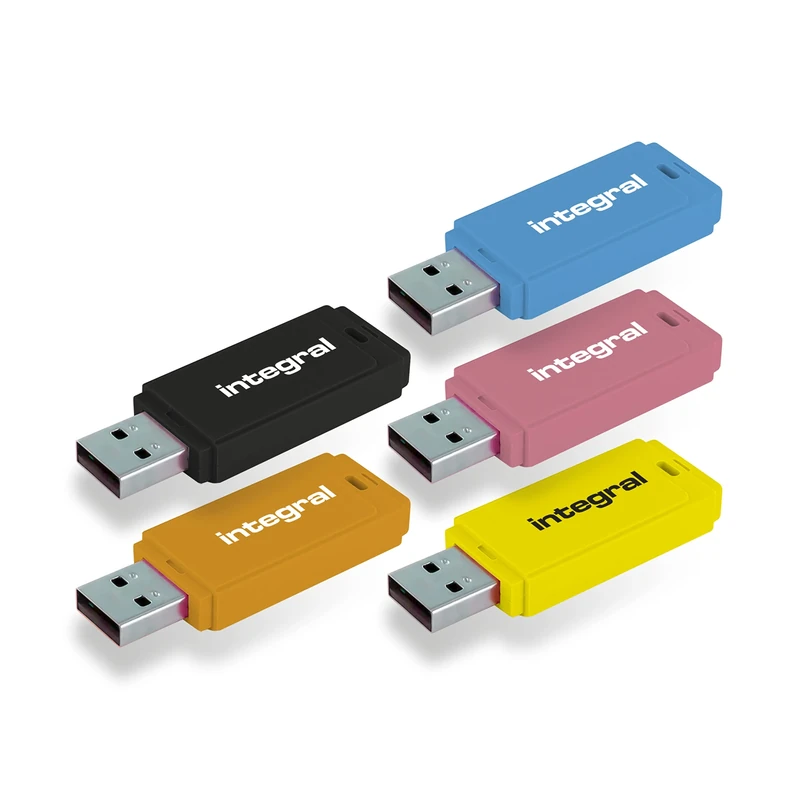 Integral 32GB Neon USB 2.0 Flash Drive 5-Pack - Multi-Color