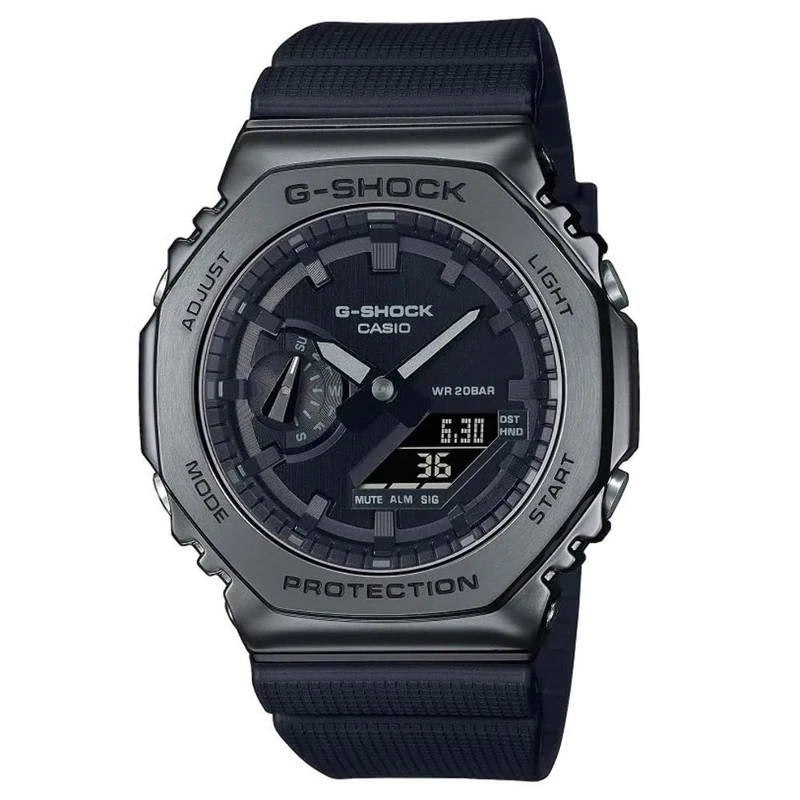 Casio GM-2100BB-1AER G-Shock Analog-Digital Quartz Watch with Stainless Steel Case Band, Bluetooth Connectivity, 200 Metres Water Depth, Classic Men, Black