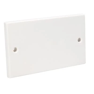 Axiom Ultimate Flat Single/Double Blank Blanking Plate Standard White Cover Plate Cover Plugs Socket Flush, White (Double (2 Gang), Pack of 1)