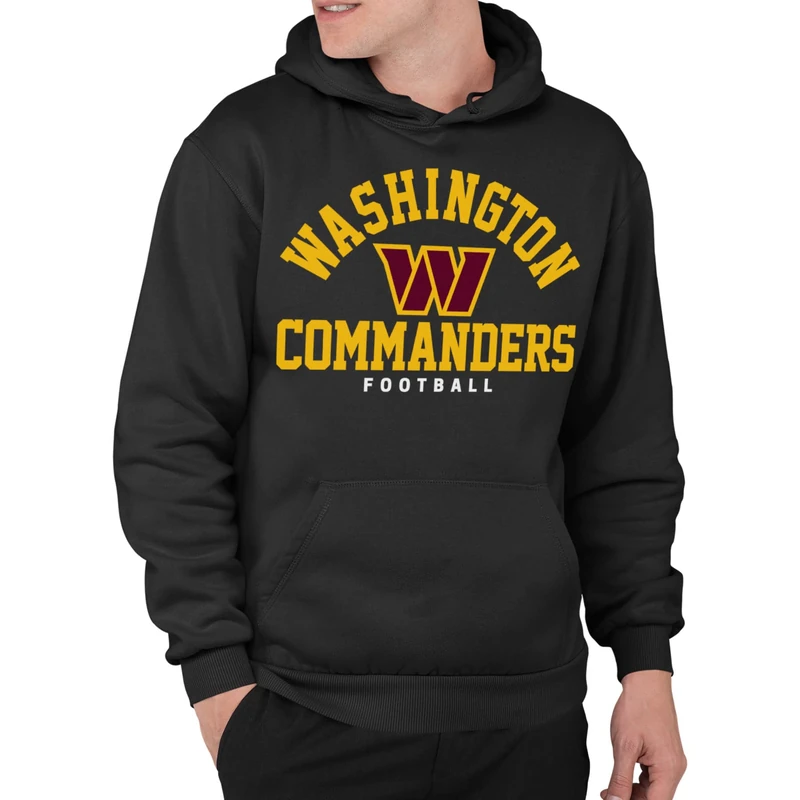 Junk Food Unisex's NFL Classic Team Logo Hoodie Hooded Sweatshirt, Black, XL