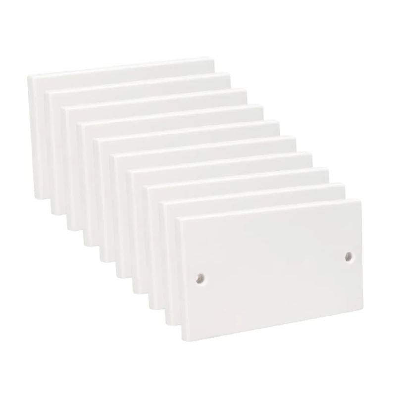 Axiom Ultimate Flat Single/Double Blank Blanking Plate Standard White Cover Plate Cover Plugs Socket Flush, White (Double (2 Gang), Pack of 10)