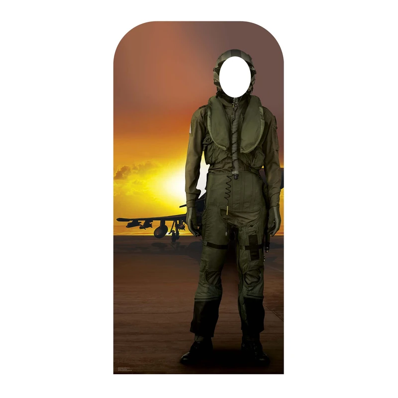 Star Cutouts SC4338 Fighter Pilot Stand-In Lifesize Cardboard Cutout – Military Theme Party Decoration & Interactive Photo Prop
