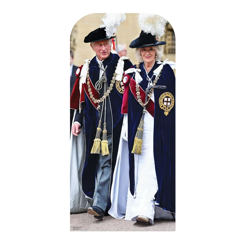 Star Cutouts SC4270 King Charles III & Queen Camilla Coronation Stand-In Lifesize Cardboard Cutout – Royal Celebration Party Decoration & Photo Prop