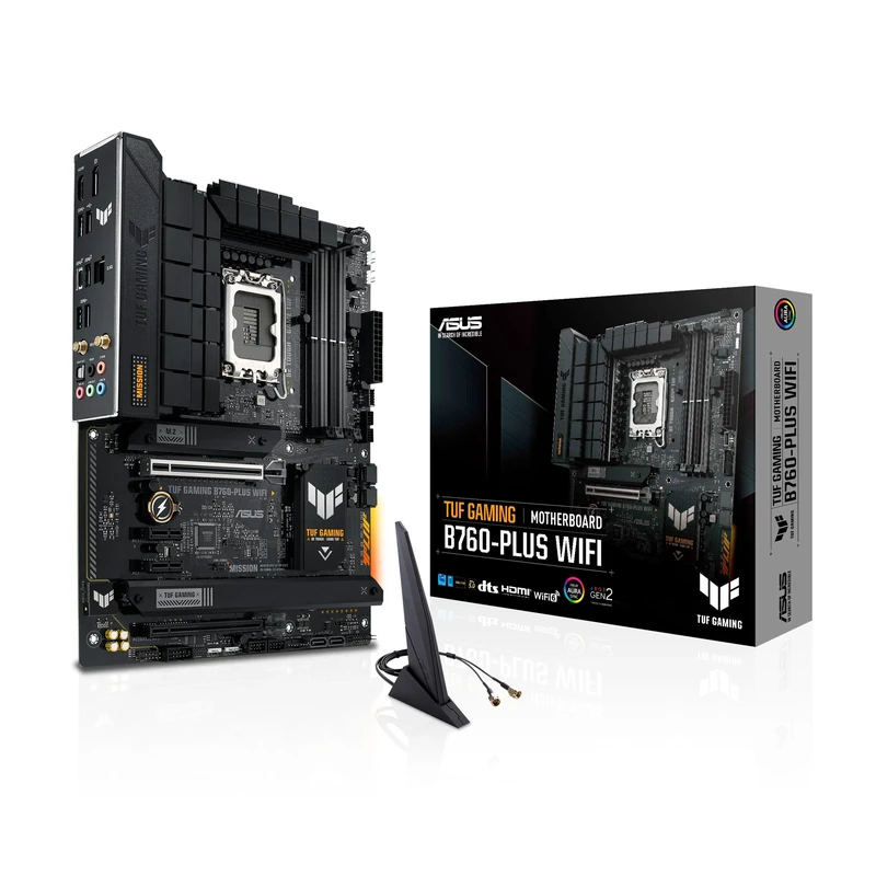 ASUS TUF GAMING B760-PLUS WIFI Motherboard with Intel LGA 1700 Socket, 12+1 DrMOS Power Stages, PCIe 5.0 Slot, WiFi 6, 2.5GB Ethernet, USB4, 128GB DDR4 Support
