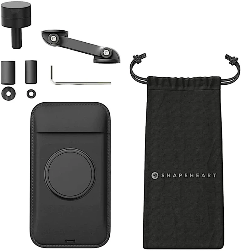 Shapeheart Motorcycle Bundle Boost Magnetic Smartphone Holder for Motorcycle Stem Handlebar (Black, XL)