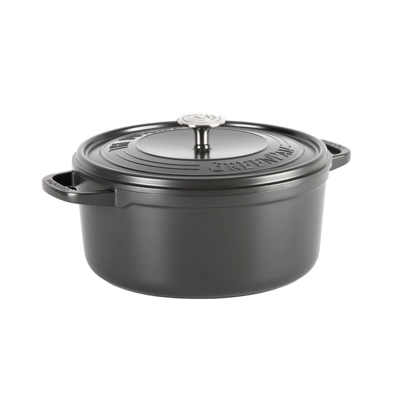 GreenPan Featherweights Healthy Ceramic Non-Stick Dutch Oven, 26 cm/5 Litre, Cast Iron Casserole Dish with Lid, PFAS-Free, Induction, Oven Safe, Grey - Image 1