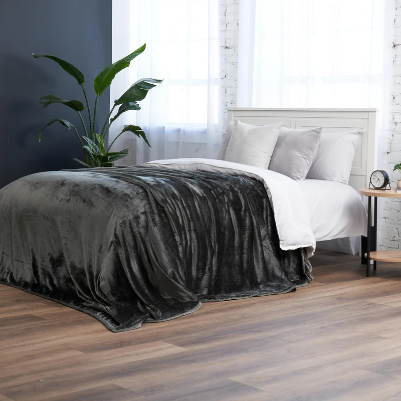 Northwest Ashford Home Oversized Family Throw Blanket, 108" x 120", Slate