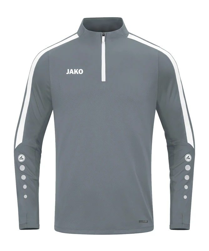 JAKO Power Athletic Unisex Ziptop Stone Grey