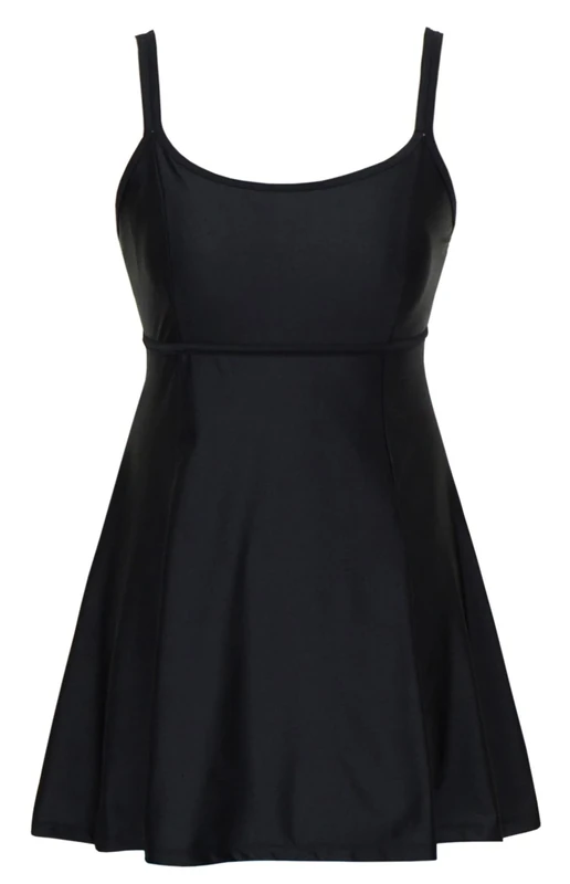 DANIFY Women's XL Monokini One-Piece Swimsuit - Tummy Control, V Neck, Black