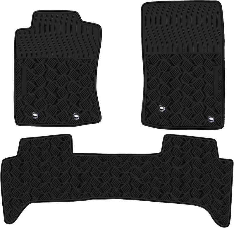 Matericuo Car Floor Mats Custom Fit for Tacoma Double Cab 2016-2017 Black Rubber Auto Liner Mats All Weather Protection Heavy Duty Odorless