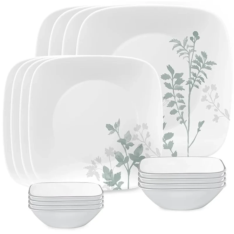 Corelle Square Amalie 16-Piece Dinnerware Set, Service for 4