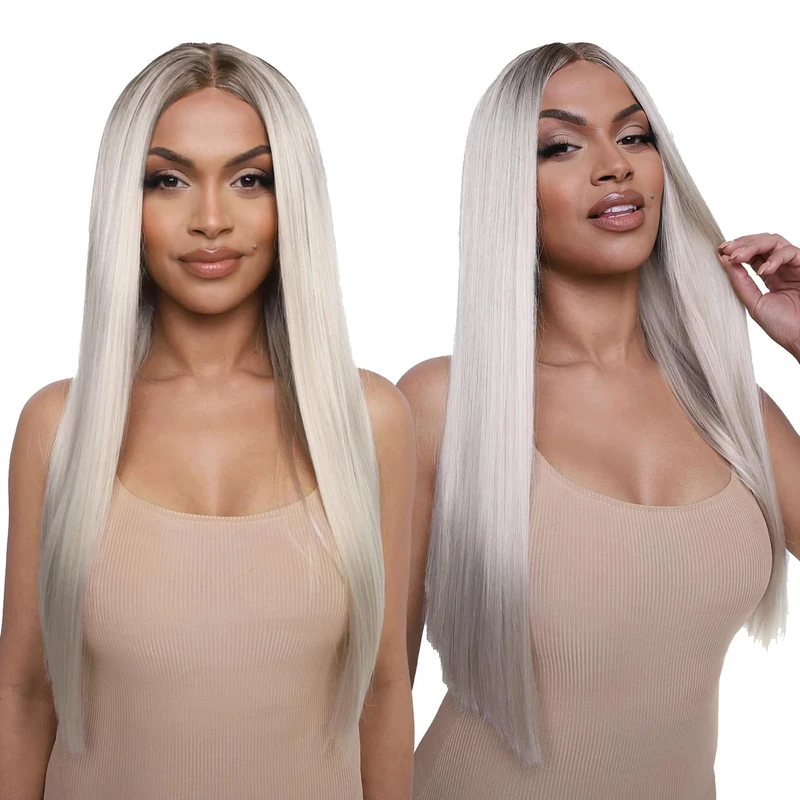 The Serena - Light Ash Blonde Sleek and Straight Lace Front Wig