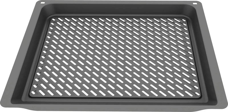 Siemens HZ629070, Air Fry and Grill Tray, Hot Air Frying Tray Made of Enamelled Steel, for 60 cm and 45 cm Ovens with Air Fry Function, Low-Fat Frying, Dishwasher Safe