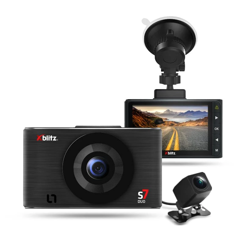 Xblitz S7 Duo Video Recorder - Front and Rear Camera - Full HD 1080p - IPS 3.0 Inch Display - G-Sensor - WDR