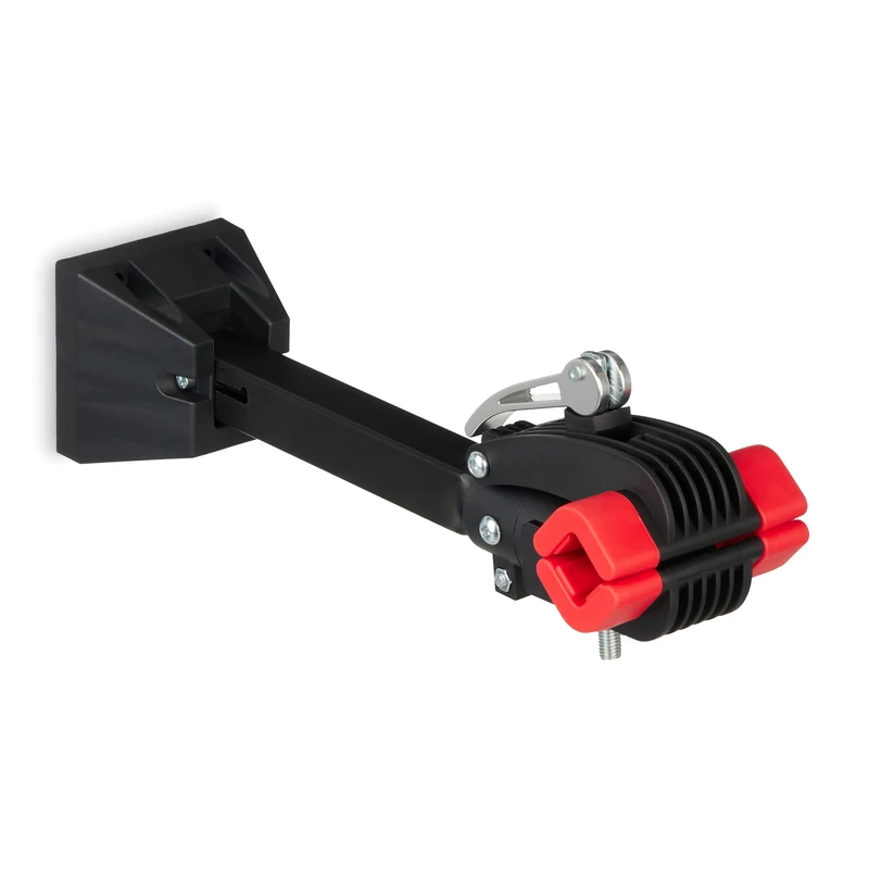 Relaxdays Bike Repair Stand Wall, Frame 25-40 mm, Up to 20 Kg, Bicycle Garage & Workshop, Black and Red