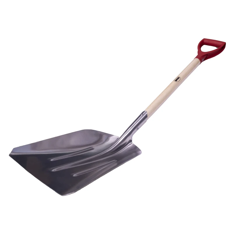 Amig - Square Garden Spade - Shovel with Aluminium Blade and Wooden Handle for Digging and Removing Soil - Tools for Orchard and Gardening in Silver Finish - Measurements: 110 cm.