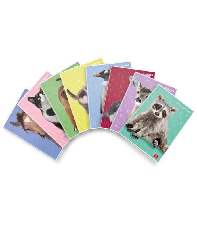 Pigna DOLCI CUCCIOLI, Maxi Notebooks A4 Ruling 0Q, Squares, 10 Units (Pack of 1) - Image 1