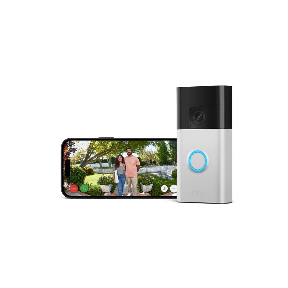 Ring Battery Video Doorbell (2024 release) | DIY Wireless Video Doorbell Camera I Head-To-Toe View, HD Video | Easy to install (5 min) | With Built-in Battery I 30-day free trial of Ring Home