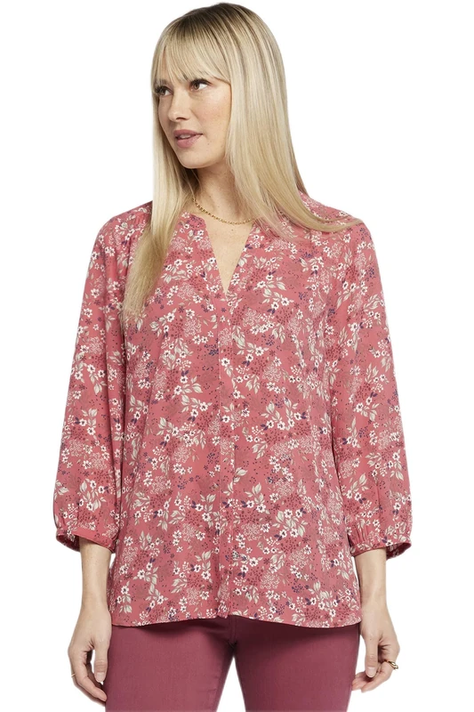 NYDJ Women's Pintuck Blouse, Rosalie, S