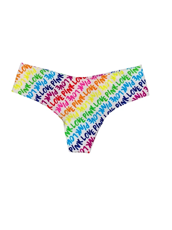 Victoria's Secret Pink No Show Thong Panty/Underwear Multicolor New, Multicolor, XS