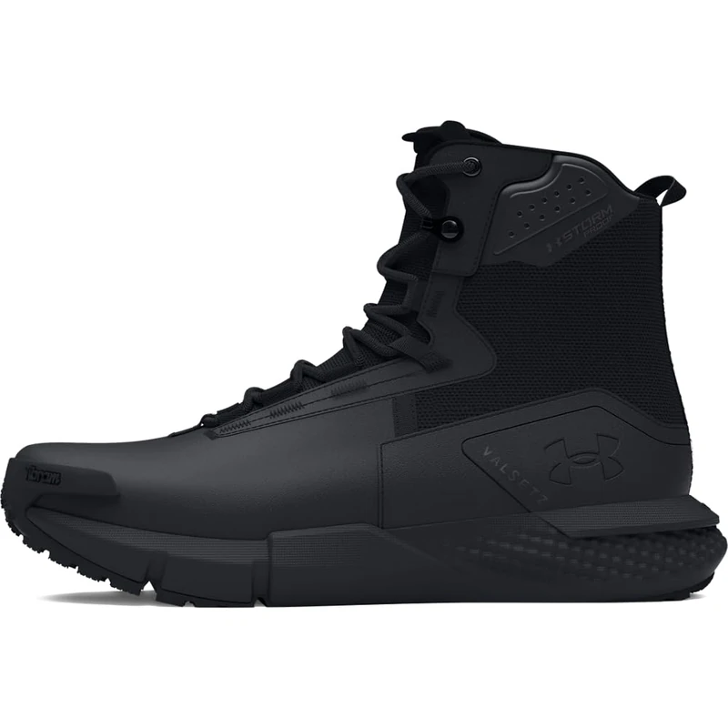 Under Armour Men's Charged Valsetz Waterproof Zip, Lightweight Men's Boots with Waterproof Liner, Zippered Boots with Shock-Absorbing Footbeds,Black / Black / Jet Gray,6