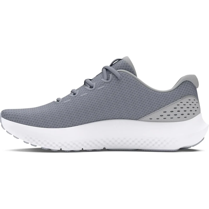 Under Armour Men's Charged Surge 4, Comfortable Men's Runners with Breathable Mesh Upper Design, Durable and Responsive Running Shoes,Steel / Mod Gray / White,9.5