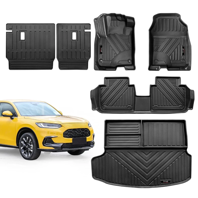 Yonugli Custom Fit for 2023 Honda HR-V Floor Mats and Cargo Liner Full Set All Weather TPE Rubber Protection Mat Honda HRV Accessories (Floor Mats+Cargo Liner+Backrest Mat)