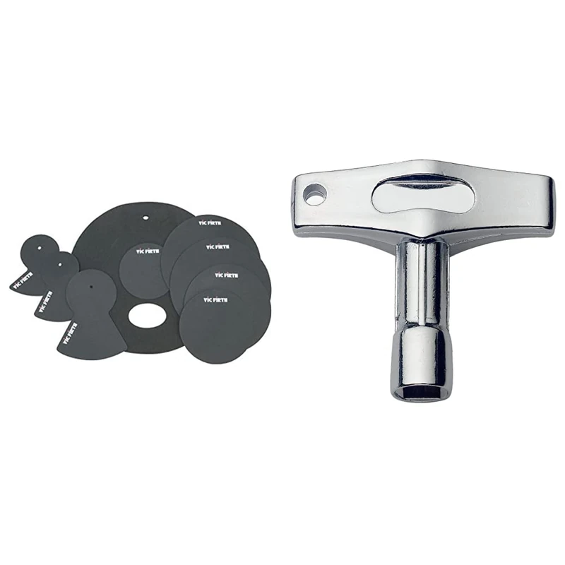 Vic Firth Rock Mute Pack 12, 13, 16, 14, 22, Mute Pads and 3x Cymbal Pads & K-60 Drum Key