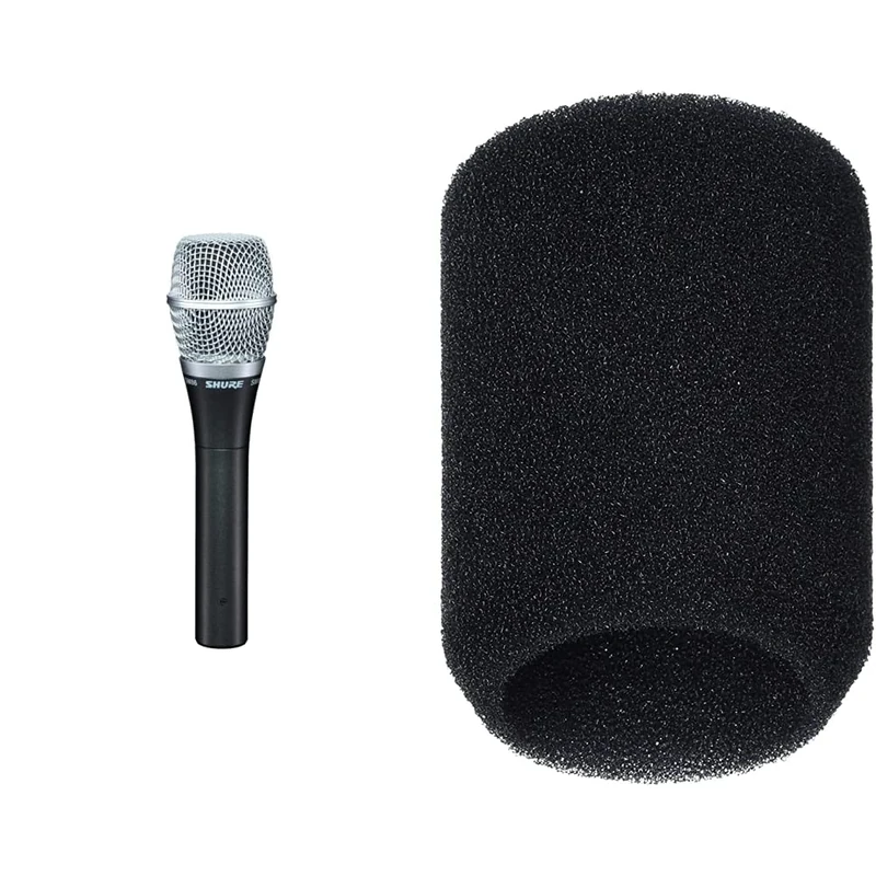 Shure SM86-LC Cardioid Condenser Vocal Microphone,Black & A85WS Black Foam Windscreen for SM85, SM86, SM87A and BETA87A, and BETA87C