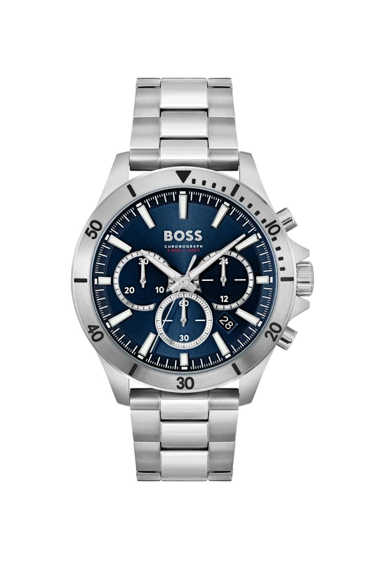 BOSS Chronograph Quartz Watch for Men TROPER Collection with Silver Stainless Steel Bracelet - 1514069