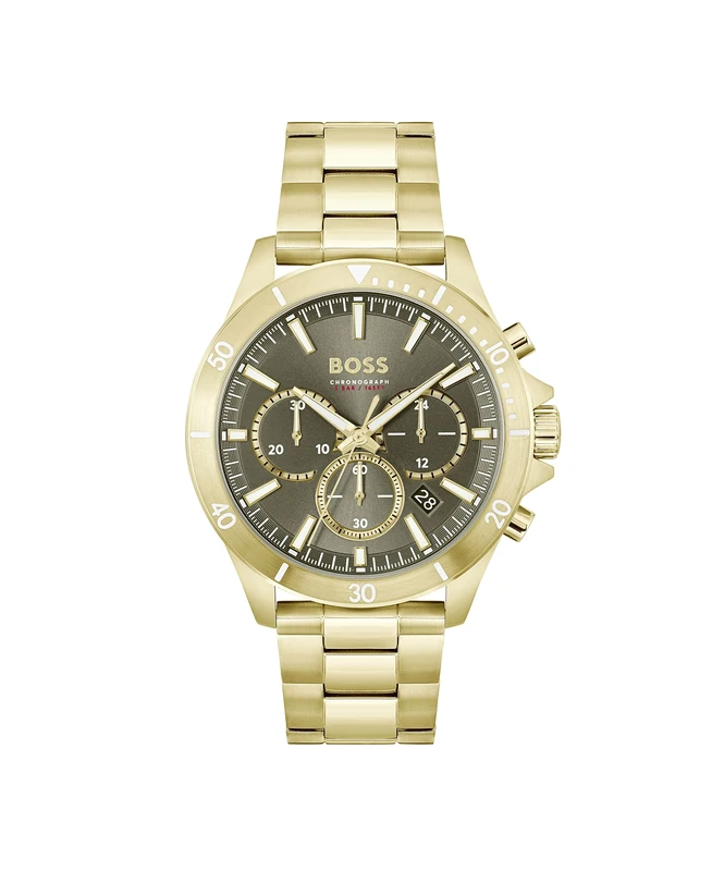 BOSS Chronograph Quartz Watch for Men TROPER Collection with Gold Colored Stainless Steel Bracelet - 1514059